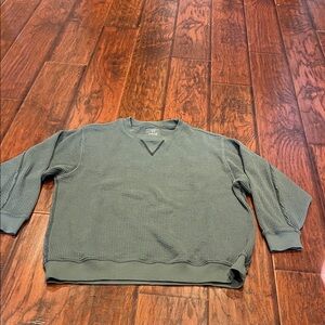 Aerie waffle knit Crewneck Sweater - Sage green